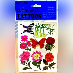 Retro Groovy Unused Temporary Tattoos  Flowers and Butterflies d00f